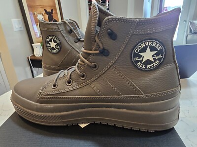 CONVERSE Men's Chuck Taylor All Star Equip Waterproof Leather BOOT SZ 10.5 OLIVE