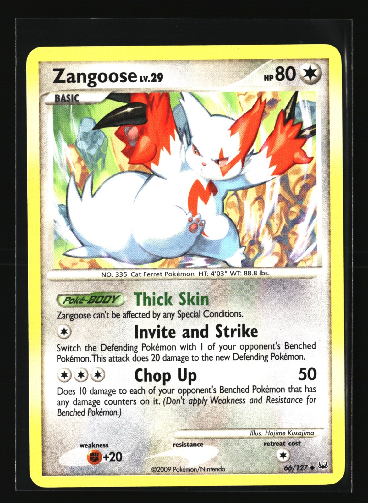 Pokemon ZANGOOSE 66/127 Uncommon (2009 Platinum) NM/Near Mint