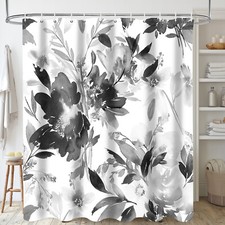 Fabric Shower Curtain Elegant Flower Bathroom Shower Curtains 180*180cm∞
