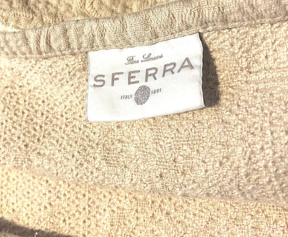 Sferra Floral Matelasse Par Falso Beige Tostado Festoneado Ropa de Cama Algodón King Euro Foto 3 de 4