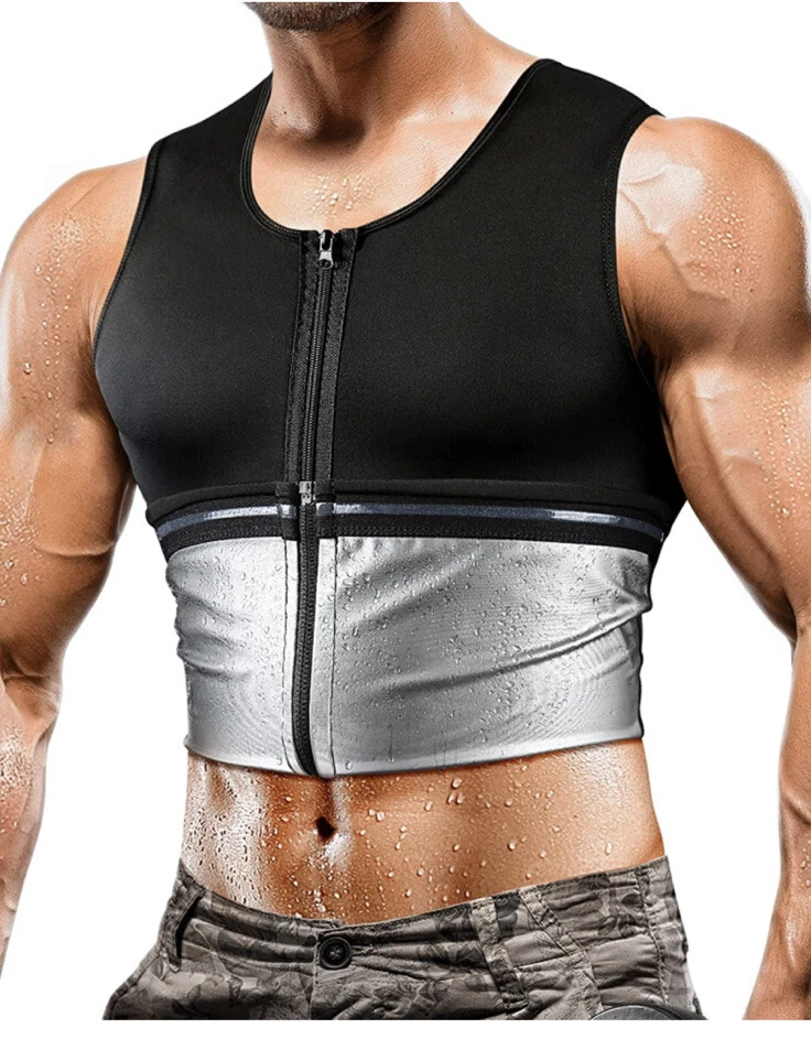 Cimkiz Sauna Sweat Vest for Men Sauna Suit Workout Slimming Body Shaper 3XL