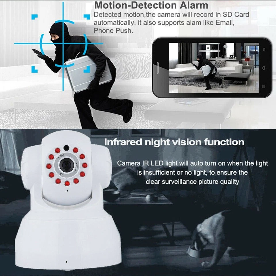 1x2x Sricam 720p Wireless IP WiFi Network Home Security Camera Two-Way Audio - image 3 of 4