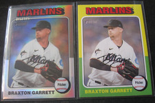 BRAXTON GARRETT 2-CARD LOT 2024 Topps Heritage CHROME SILVER 345/375 + Base #319