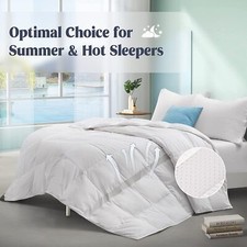 Puredown Cooling Summer Comforter Breathable Mesh Spliced Oversize Blanket