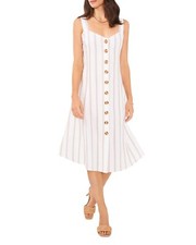 Vince Camuto Women's Linen Striped Knee-Length Shift Dress Windsor L B4HP $139