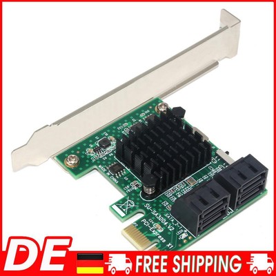 PCI Express 1X zu SATA3.0 4 Port Riser PCI-E X1/X4/X8/X16 Erweiterungsadapterkar