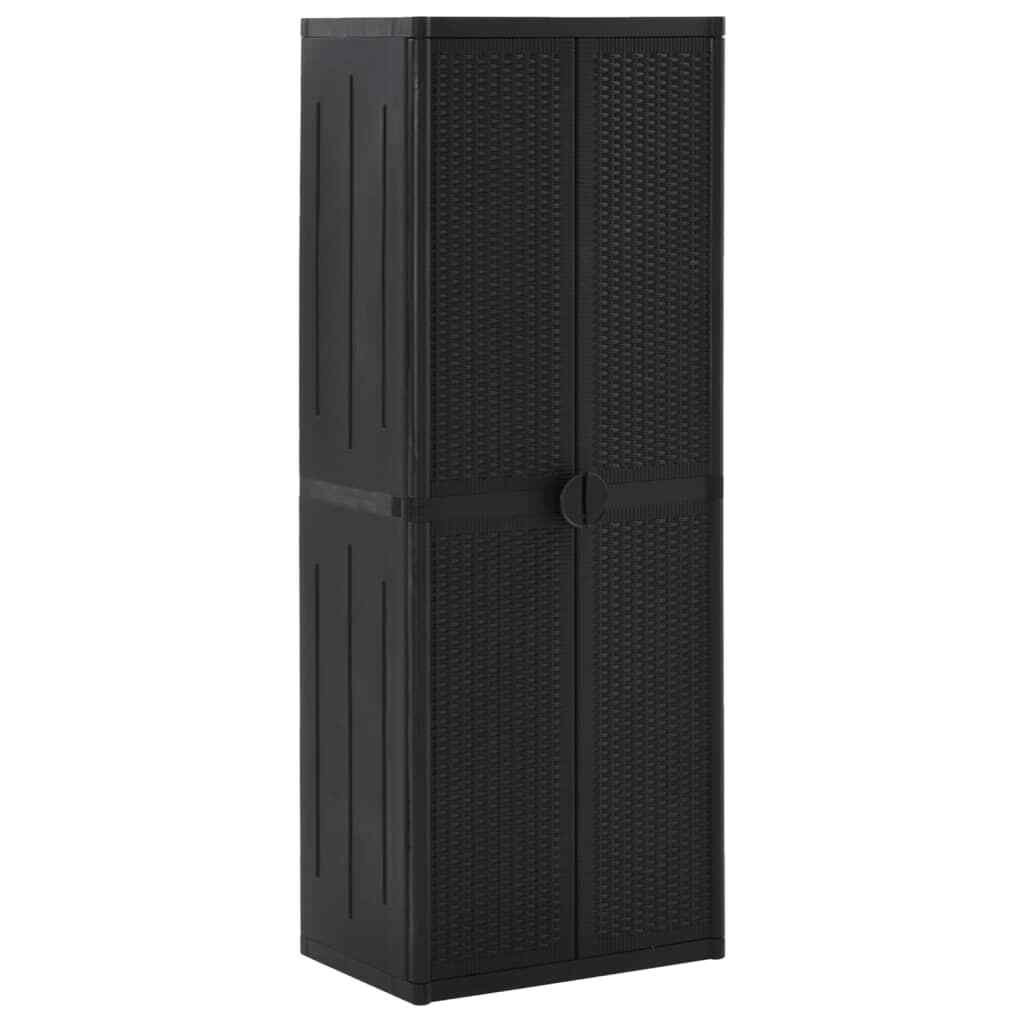Garden Storage Polypropylene Rattan Box Black/Brown 2/4 Shelves