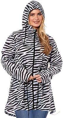 Giacca Da Pioggia Donna U.K Dispatch, Zebra Coda Di Pesce, Cappuccio, Leggera E Richiudibile