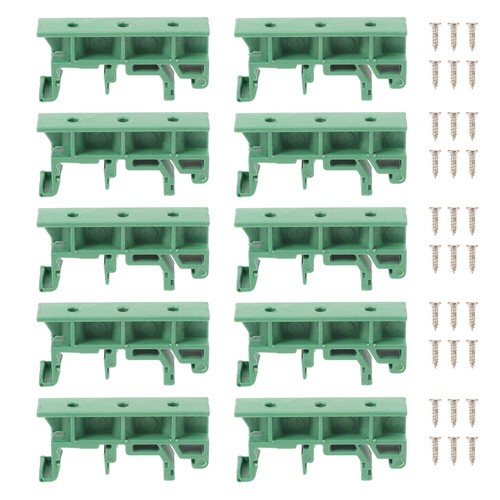 10 Supports PCB Pour Rail DIN C45 - Adaptateur Carte Circuit Imprimé 35mm (noir)