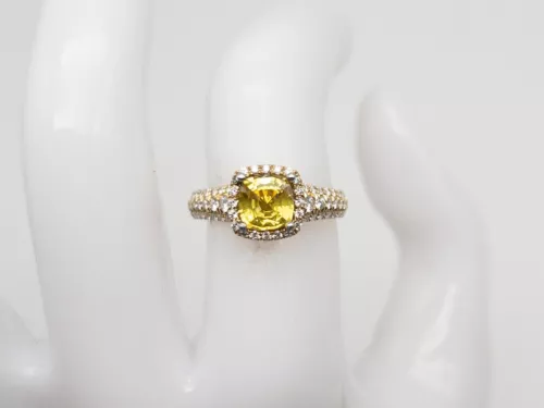 Designer $9000 3ct Natural Yellow Sapphire VS G Diamond 18k Gold HALO Ring