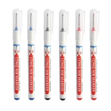 3/6Pcs/Set Long Head Marker Pens Bathroom Woodworking Deep Hole Marker Set