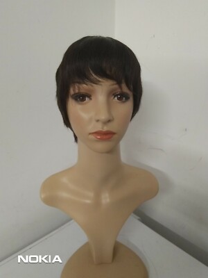 Echthaar Pixie Cut Perücke 