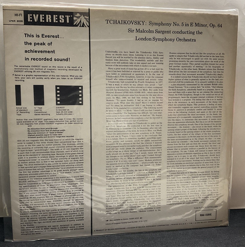 A33 Sir Malcolm Sargent/ Tchaikovsky Symphony No 5, 1959 Everest LPBR 6039 - LP - Picture 2 of 4