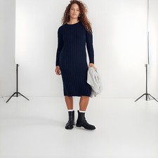 Madewell (Re sourced Ribbed Midi Sweater Dress Dark Indigo Size Large