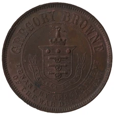 ND (1851–1865) Woolwich Gregory Browne Royal Artillery Canteen Token – BMT002