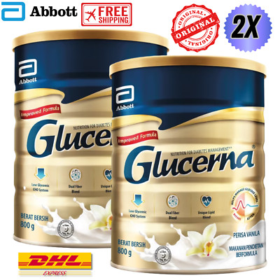 Abbott Glucerna Triple Care Diabetic Milk Powder Vanilla 2 X 800g -DHL EXPRESS