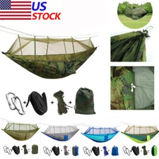 Outdoor Camping Double Hammock with Mosquito Net Garden Hanging Bed Swing Chair