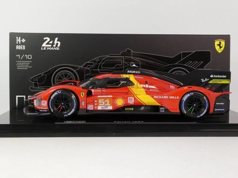 Ferrari 499P #51 Winner 24H Le Mans 2023  BBurago  1/18 + vet 18-16311-51-Vet - Immagine 2 di 4