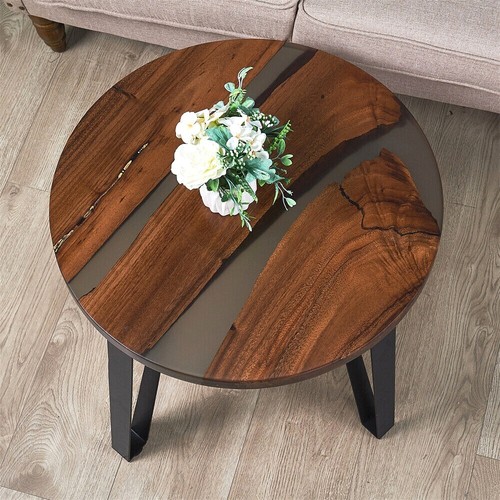 Resin Round Side Table Epoxy End Table Coffee Table Mid Century Modern Decor - Picture 25 of 45