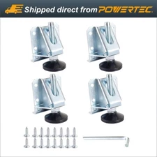 POWERTEC 4PK Heavy Duty Leveler Legs with Installation Screws & Lock Nuts 71136
