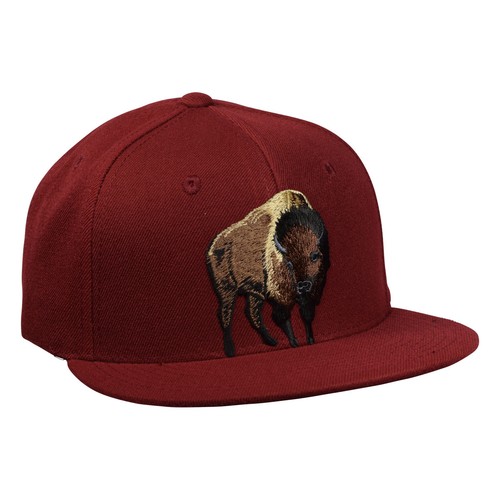 Brown Buffalo Snapback Hat by LET'S BE 