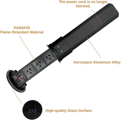 Waterproof Wireless Pop up Power Point Extension Power Cord with 3 AC Power Sock - Picture 4 of 9