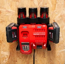 Wall Mount Charger Battery Station Organizer Designer For Milwaukee M18 and M12