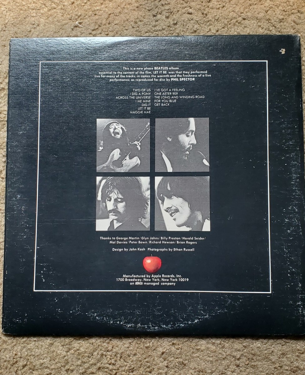 THE BEATLES LET IT BE RED APPLE #AR 34001 First Press Phil