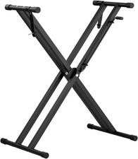 Heavy Duty Adjustable Height Double-X Keyboard Portable Piano Stand Black NEW