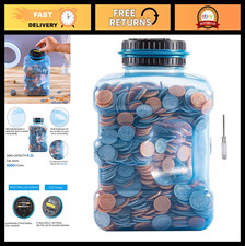 Large Coin Bank with LCD Counter - Money Counting Jar for Adults & Kids, 4.2L