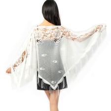 Women Lace Wraps Shawls Triangle Wrap Shawl 1920s Scarves Evening Party Dress...