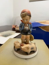 Goebel Hummel "Farm Boy" with 2 Pigs Figurine #66 Vintage West Germany