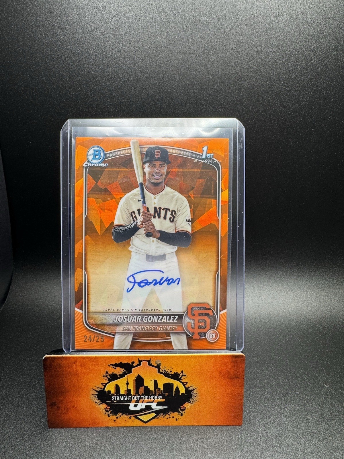 2025 Bowman Chrome Sapphire Josuar Gonzalez AUTO ORANGE Sapphire #/25 Giants