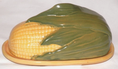 Vintage Shawnee Pottery Corn King Butter Dish with Lid  #72