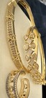 18K Gold Plated Over Stainless Steel CZ Bangles & Adjustable Ring Set — photo 5