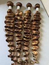 100% Human Hair Extensions-  4 Bundle deal-  28”28”28”28 Loose deep wave 