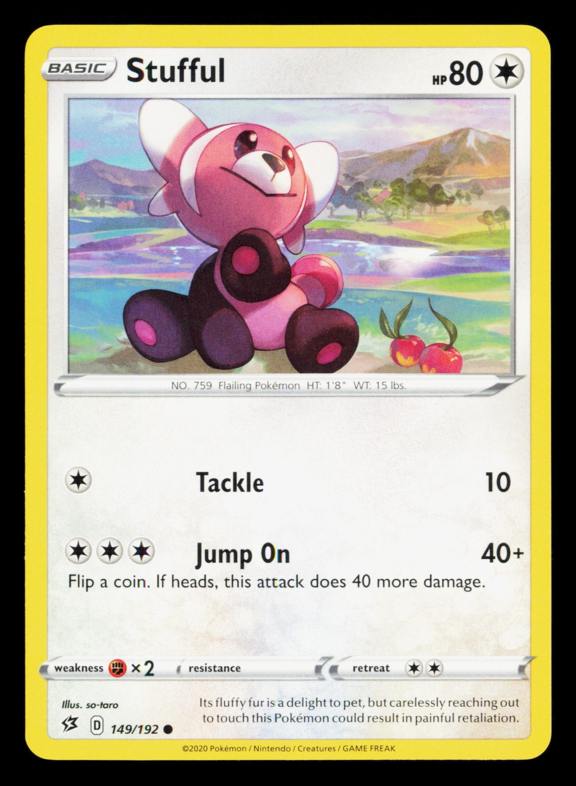 Stufful 149/192 Common SWSH02: Rebel Clash Pokemon Near Mint