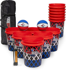 Battle Buckets   Giant Yard Pong and Basketball Game with 12 Buckets, 2 Balls, C
