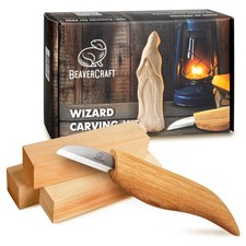 BeaverCraft Whittling Kit for Beginners, Wood Carving Beginners Brown