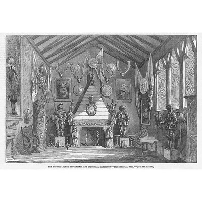 Oldham Lyceum Educational & Industrial Exhibition - Antique Print 1854