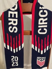 NWT USA Soccer Scarf Circle Insiders 2023 Fringed Red White Blue Ruffneck NWT