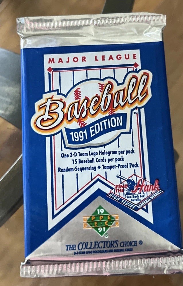 1991 Upper Deck Baseball Packs - 1 Factory Sealed Foil Pack