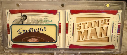 2018 Panini National Treasures Legendary Stan Musial Cut Auto Bat Booklet /25