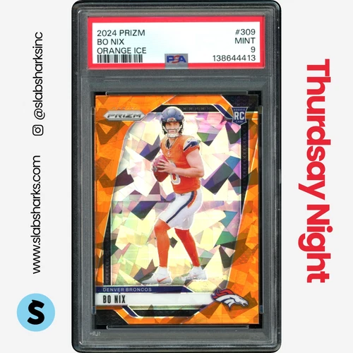 2024 PANINI PRIZM #309 BO NIX ORANGE ICE RC ROOKIE PSA 9