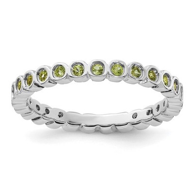 Sterling Silber vorsteckbarer Expressions Peridot Ring - Größe 6