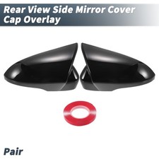 Pair Rearview Mirror Cover Overlay Gloss Blac...