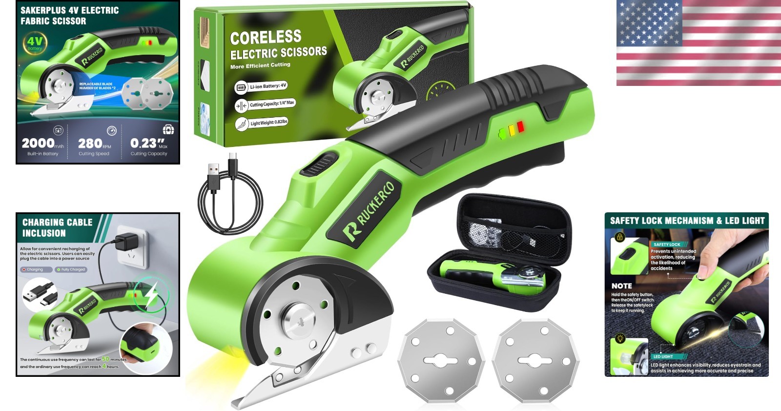 Cordless Rechargeable Rotary Cutter Electric Scissor Cardboard Box Cut 4V