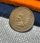 (#100543)  Indian Head Cent:  1873.  AU+ but bent.  better date! — photo 1