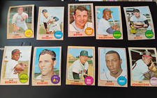 (10) 1968 Different Topps Baseball Cards (see scan)