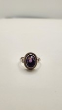 Sterling Silver 925 Faceted AMETHYST Ring Size 5.75